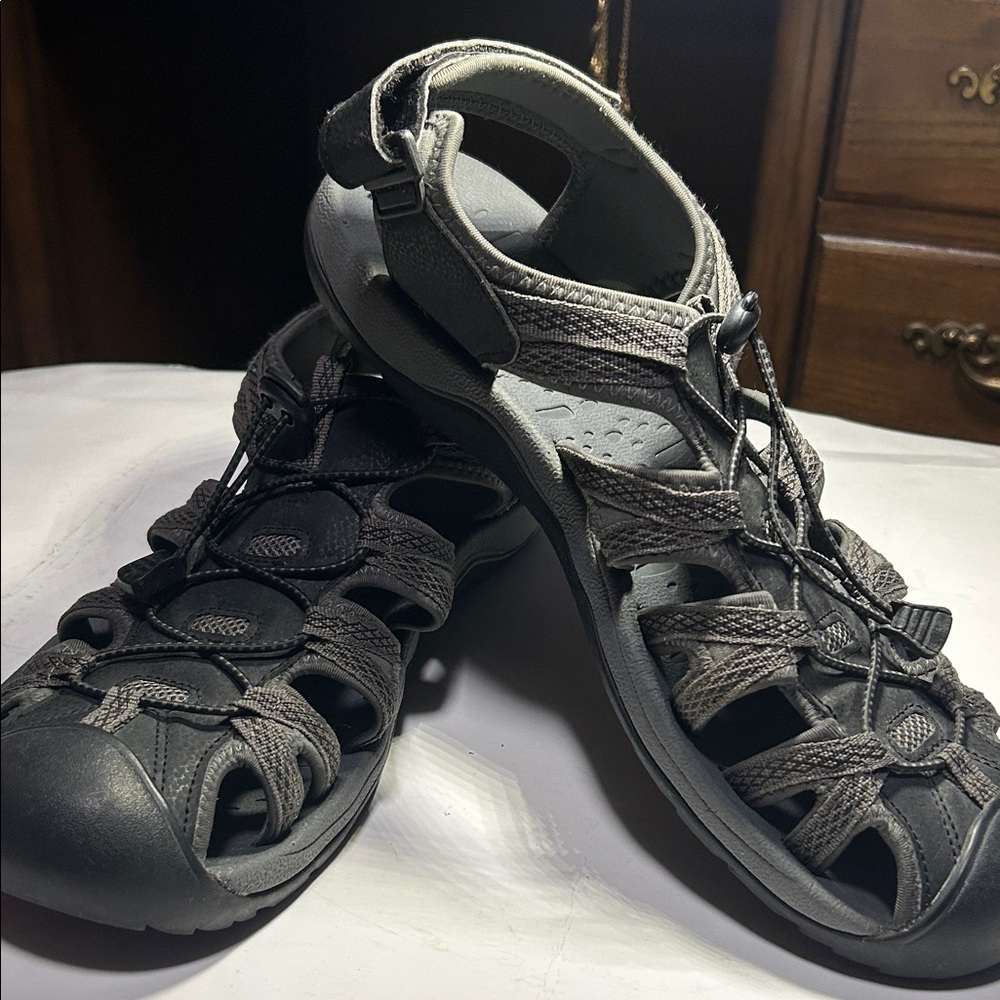 Dream Pairs Gray Men's All-Weather Hiking Sandals, Size 15